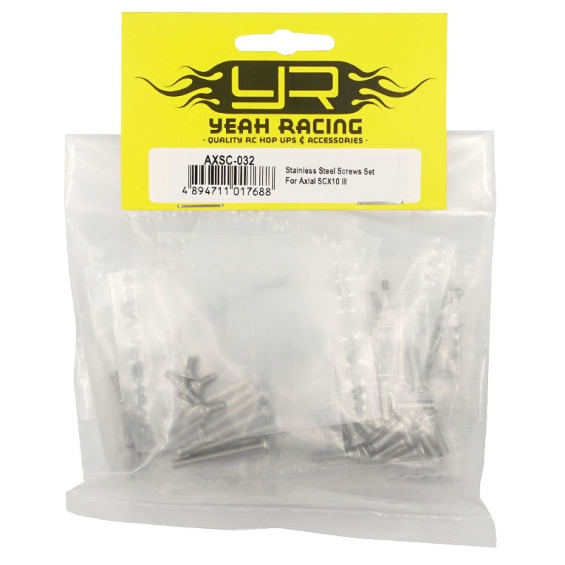 Yeah Racing Edelstahl-Schraubenset (214Stk) Axial SCX10 III AXSC-032