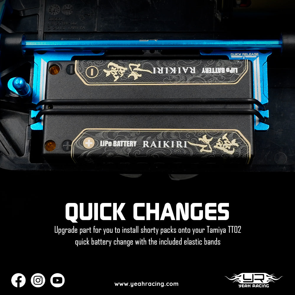 Yeah Racing Support Batterie "Shorty" Tamiya TT-02 TATT-075BU