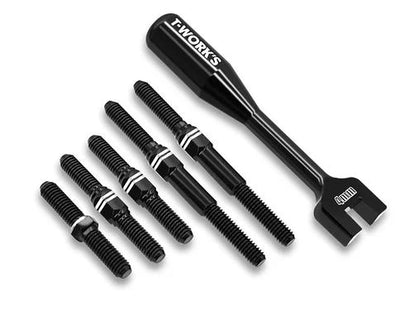 T-Work's Set Biellette Alu Noir + Clé (6Pcs) MS1.0 ABB-MS1.0