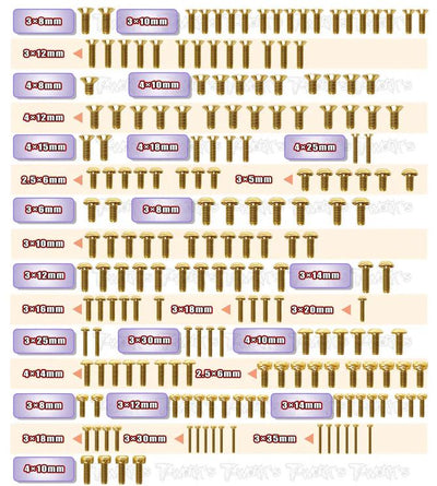 T-Work's Nitride Screw Kit (191Pcs) Agama N1 TGSS-N1