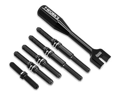 T-Work's Set Titanium Tie Rod Black + Key (6Pcs) MS1.0 TBB-MS1.0