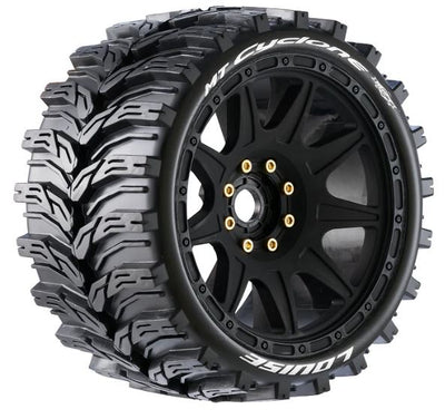 Louise RC Pneus Mt-Cyclone + Jantes 3.8 Noir (x2) LR-T3356SB