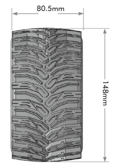 Louise RC Pneumatici Mt-Cyclone + cerchi neri 3,8 (x2) LR-T3356SB