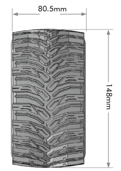 Louise RC Mt-Cyclone Tires + 3.8 Black Rims (x2) LR-T3356SB