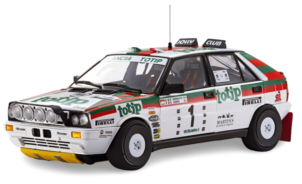 Kyosho Diecast Lancia Delta HF 4WD Targa Florio 1987 Team Totip Nr.1 1/18 KS08960C