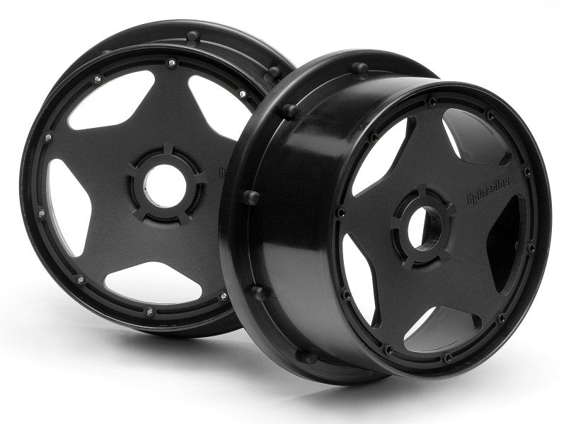 HPI Black front rim (x2) Baja 5B 3221