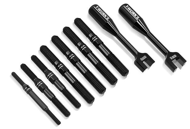 T-Work's Kit Biellettes Titane Noir + Clés (9Pcs) N1E TBB-N1E