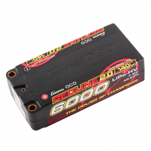 Gens Ace Redline 2.0 Hv Accu lipo Shorty 7.6v 6000mah 140C 2S1P