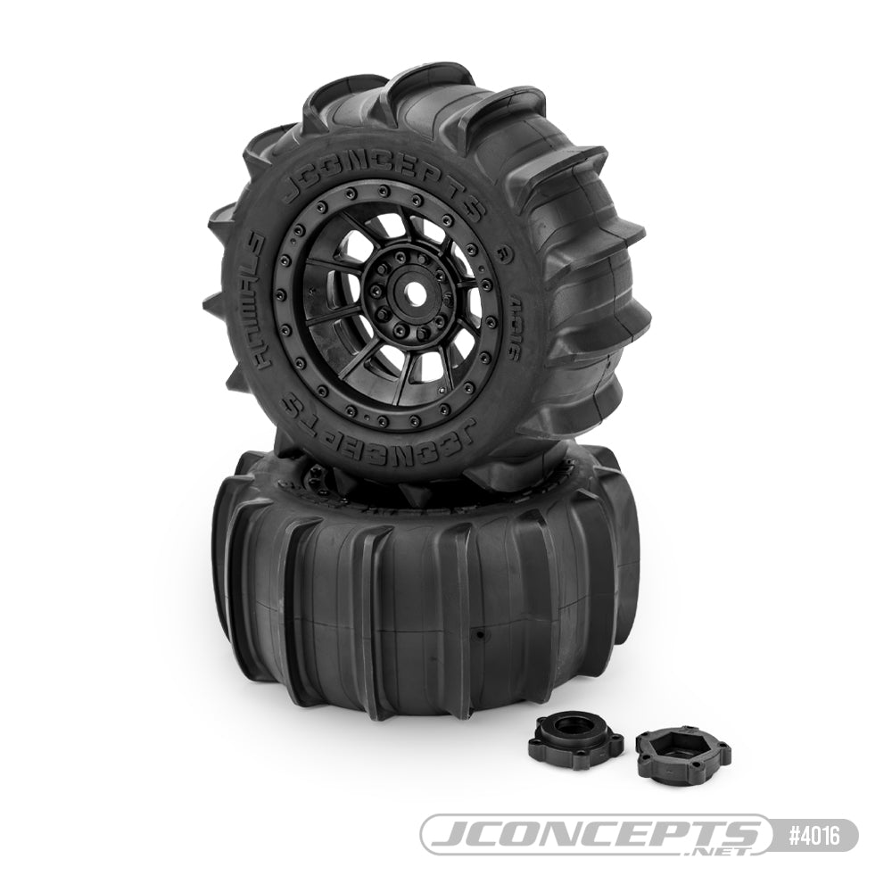 JConcepts Pneus Animals + Jantes Noir (x2) XRT X-Maxx 4016-3994