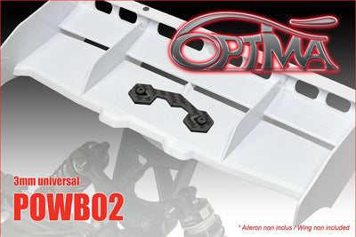 Optima Réglette aileron monobloc carbone 3mm 1/8 POWB02