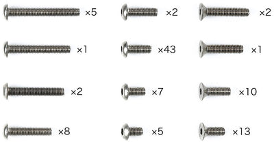 Tamiya Kit de tornillos de titanio (99 piezas) XM-01 47509