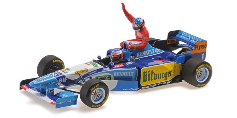 MiniChamps F1 Benetton Renault B195 Jean Alesi met Michael Shumacher GP Canada 1995 510950601