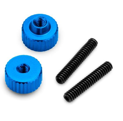 JConcepts Batterijsteunmoeren blauw (x2) RC10 5238-1