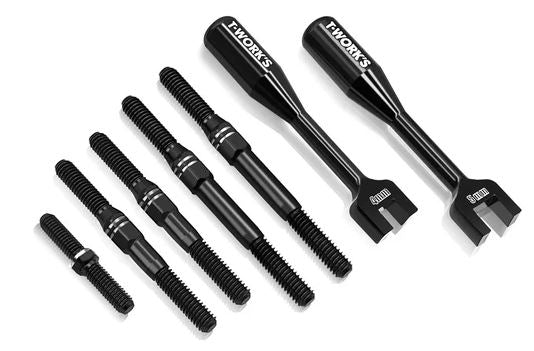 T-Work's Kit Biellettes Titane Noir + Clés (7Pcs) XB8E 24 TBB-XB8E24