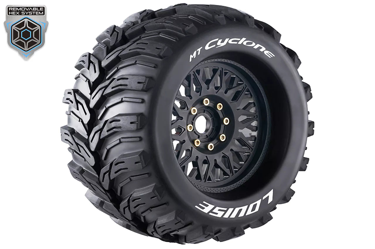 Louise RC 1/8 Mt-Cyclone tires + 3.8 LR-T3220X rims