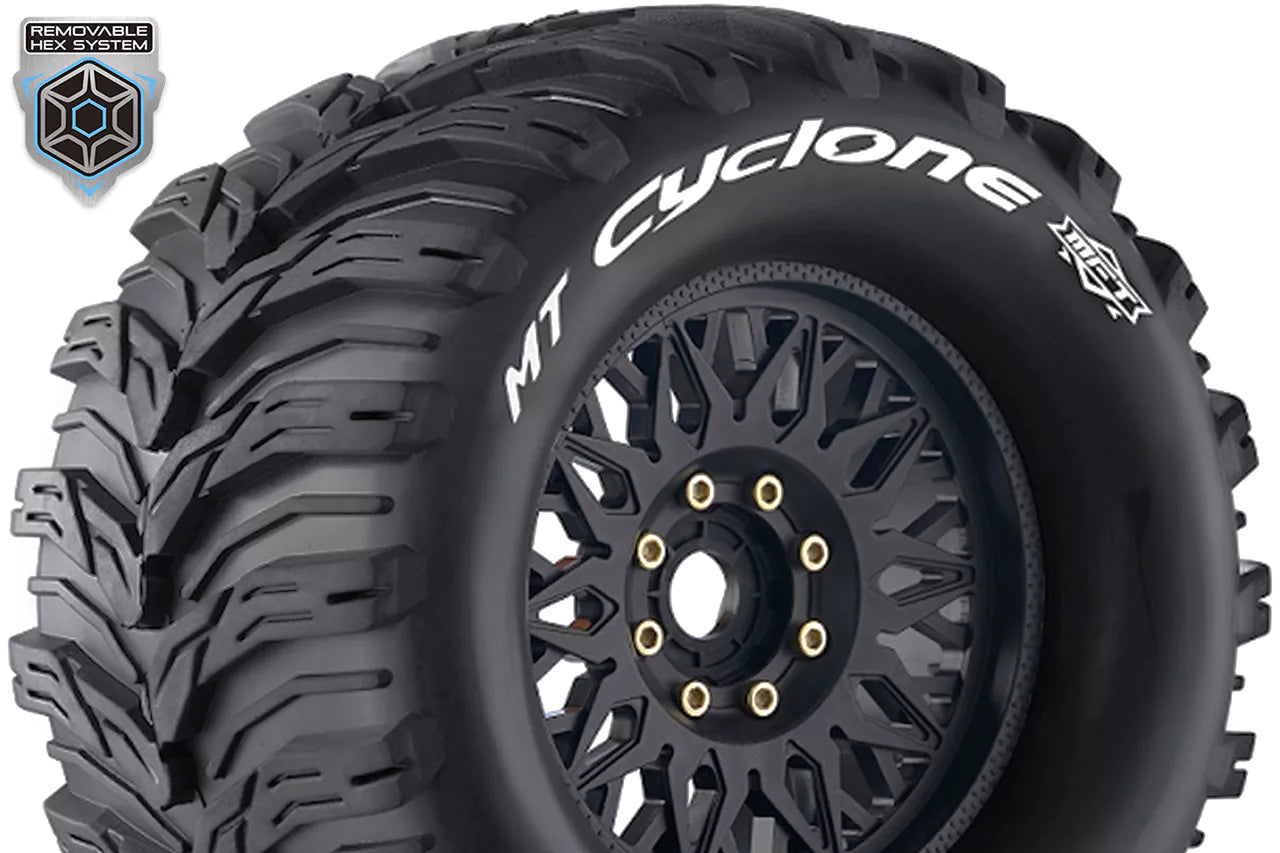 Louise RC 1/8 MFT Mt-Cyclone tires + 3.8 LR-T3323X rims