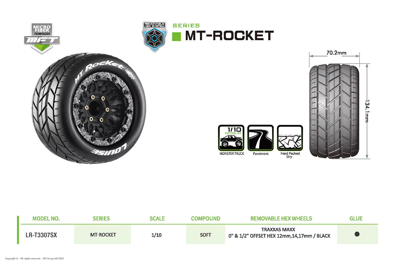 Louise RC 1/10 MFT Mt-ReifenRocket + Felgen 2.8 LR-T3307SX