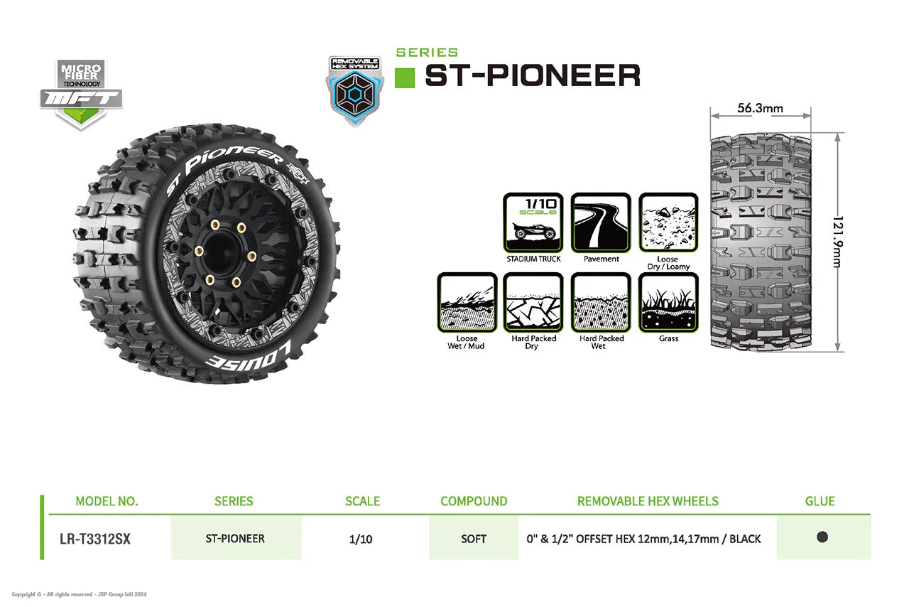 Louise RC Pneumatici 1/10 MFT StPioneer + 2,8 ruote LR-T3312SX