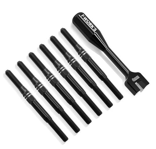 T-Work's Kit Biellettes Titane Noir + Clé (7Pcs) B7 TBB-B7