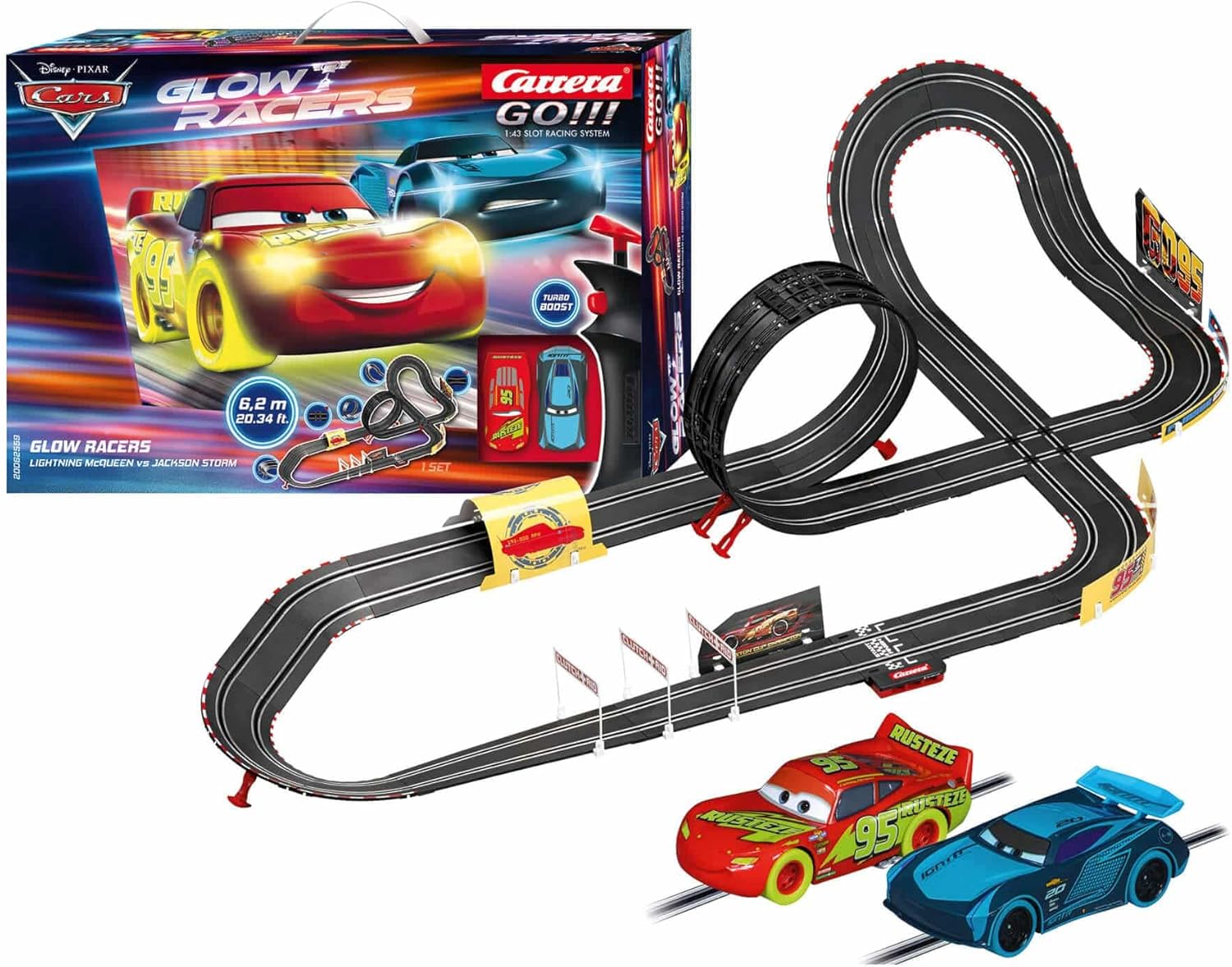 Carrera GO!!! Disney Pixar Cars rondleiding - Glow Racers 62559