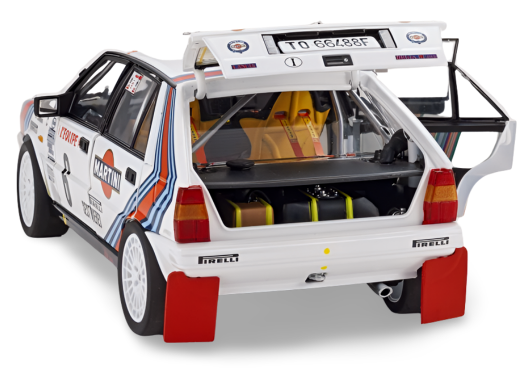 Kyosho Diecast Lancia Delta HF 4WD Monte Carlo 1987 Team Martini Nr.6 1/18 KS08960A