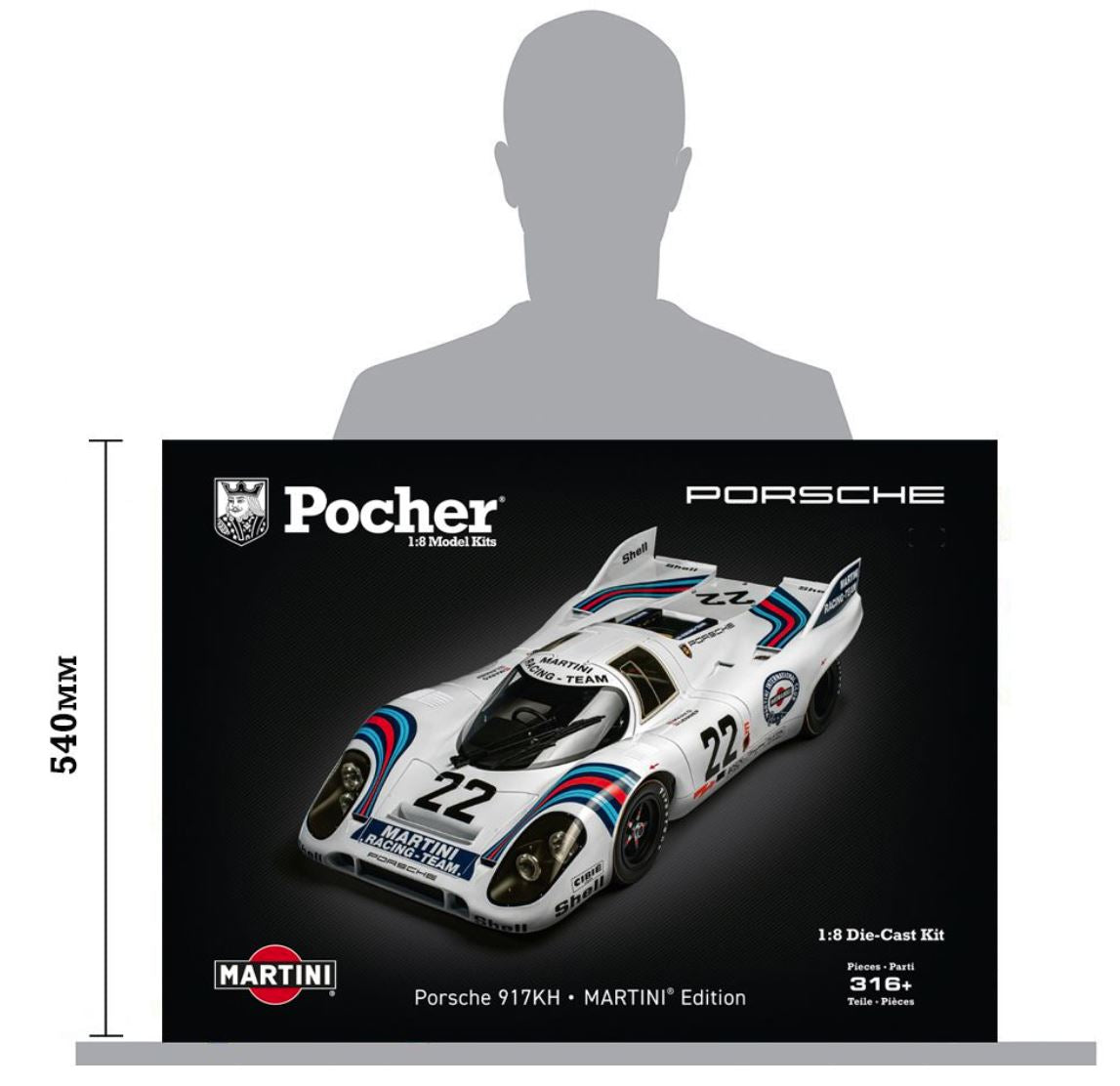 Pocher Diecast Porsche 917KH Martini Edição HK122