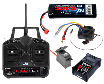 T2M Radio Pilot 6T + Pack Camión Estándar ESC + Cargador + Batería Nimh + Servo T3425C