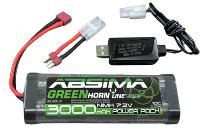 Absima Combo Cargador USB + batería NIMH de 7,2 V y 3000 mAh 4200021