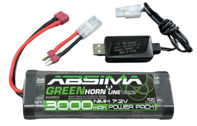 Absima Combo Caricatore USB + batteria NIMH da 7,2V 3000mAh 4200021