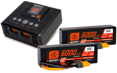 Spektrum Combo Ladegerät Smart S250 + 2x Lipo Smart 11.1v 5000mah 50C IC5