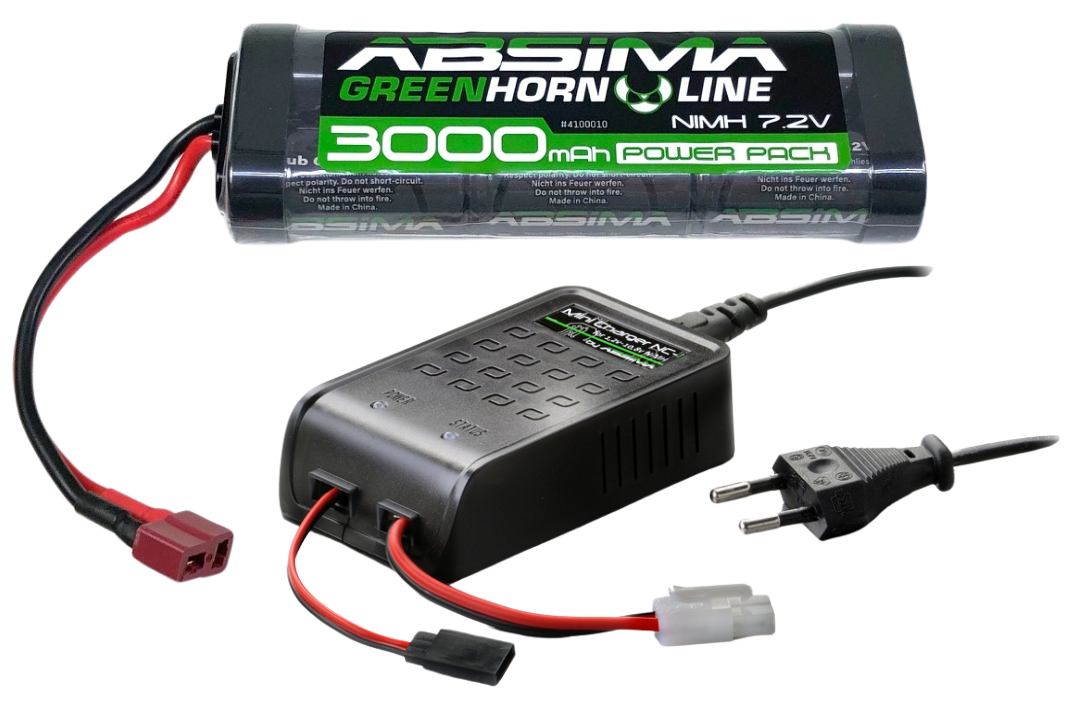 Absima Combo Chargeur Nimh NC-1 +  Batterie NIMH 7.2V 3000mAh 4200011