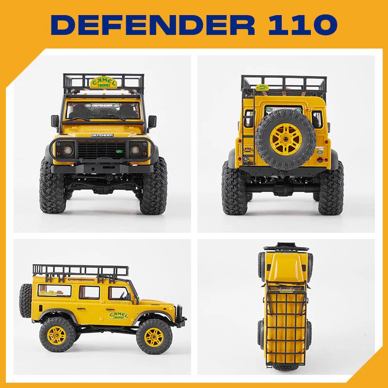 FMS Scale Land rover Defender 110 Camel Trophy FCX24M 4WD 1/24 RTR FMS12482RTR-YL