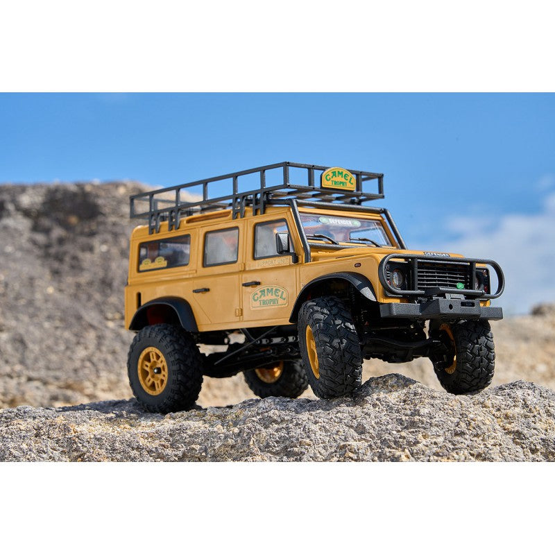 FMS Scale Land rover Defender 110 Camel Trophy FCX24M 4WD 1/24 RTR FMS12482RTR-YL