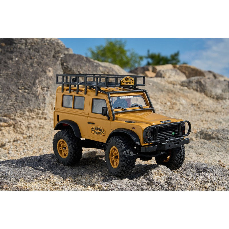 FMS Scale Land rover Defender 90 Camel Trophy FCX24M 4WD 1/24 RTR FMS12491RTR-YL