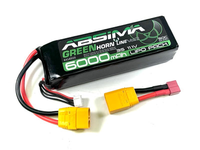 Absima 11.1V 6000mAh 50C Lipo Battery Dean XT90 4140020