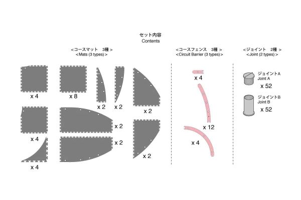 Kyosho Oval Circuit extension Mini-Z Grand Prix 50 Urethane (32pcs) 87053-04B