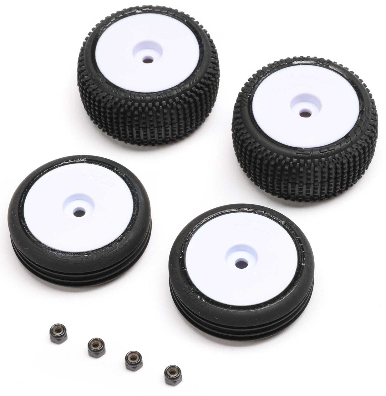 LOSI Set de roue Avant et Arrière + Ecrous (4Pcs) Micro-B