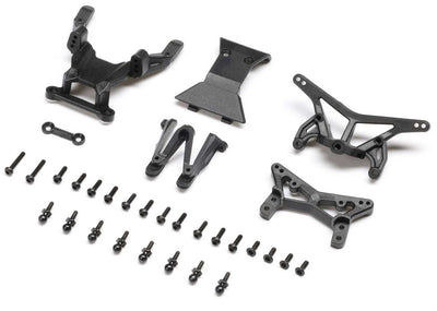 LOSI Support amortisseurs Avant et Arrière + Pare chocs Avant (6 Pcs + Visserie) Micro-B LOS-1770