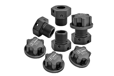 GPM Hexágonos 17mm + Porcas Alu 7075 Preto (x4) MAK010-BK