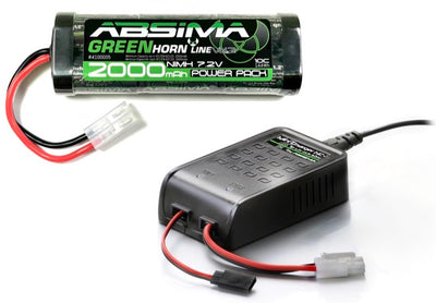 Absima Combo Carregador Nimh NC-1 + Bateria Nimh 7.2V 2000mAh 4200010