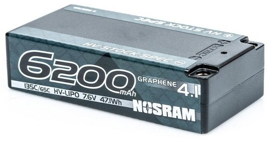 Nosram Lipo battery Shorty HV Graphene 4.1 7.6V 6200mAh 135C