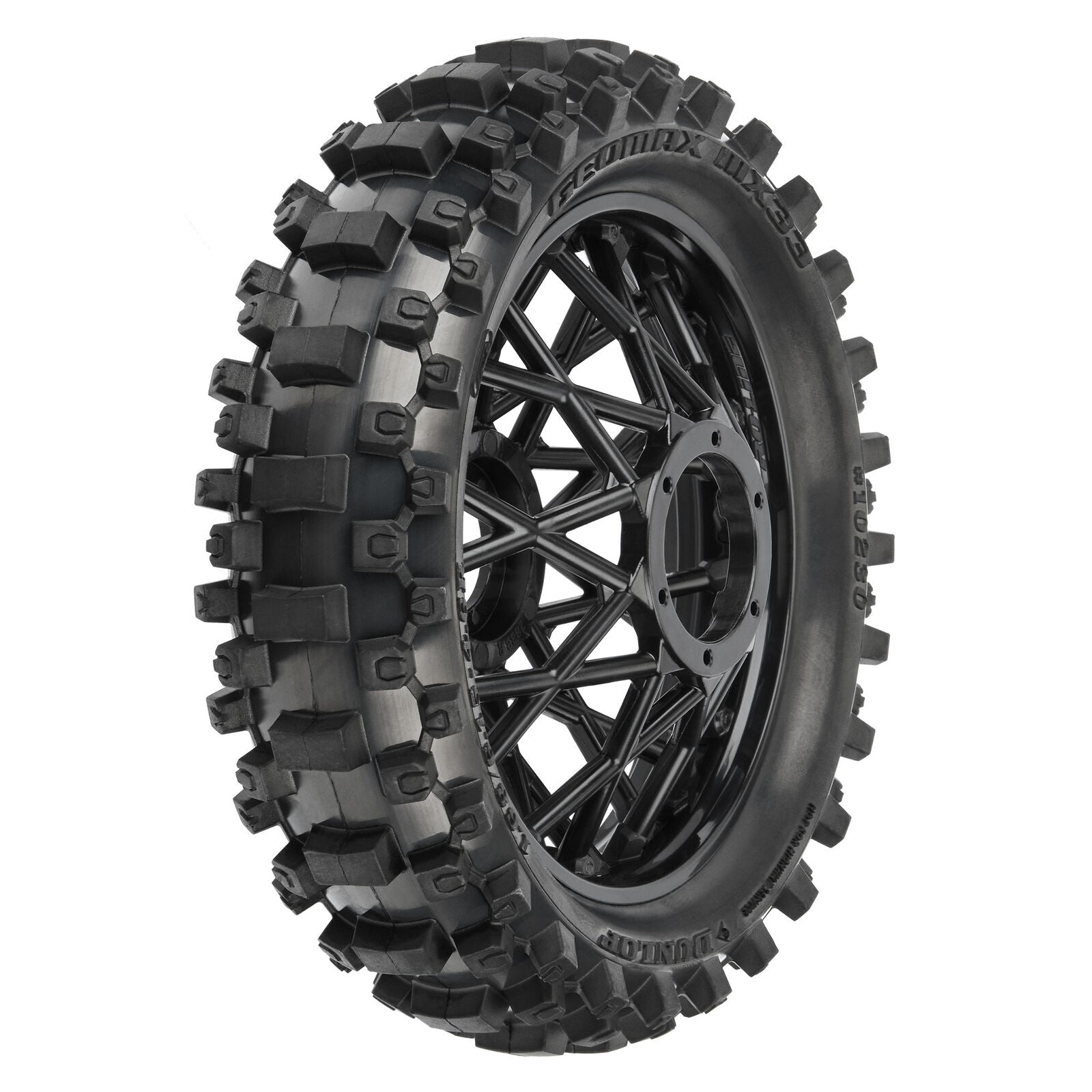 Proline Dunlop Geomax MX33 CR4 tires + Black rear rim PROMOTO-MX PRO1023010