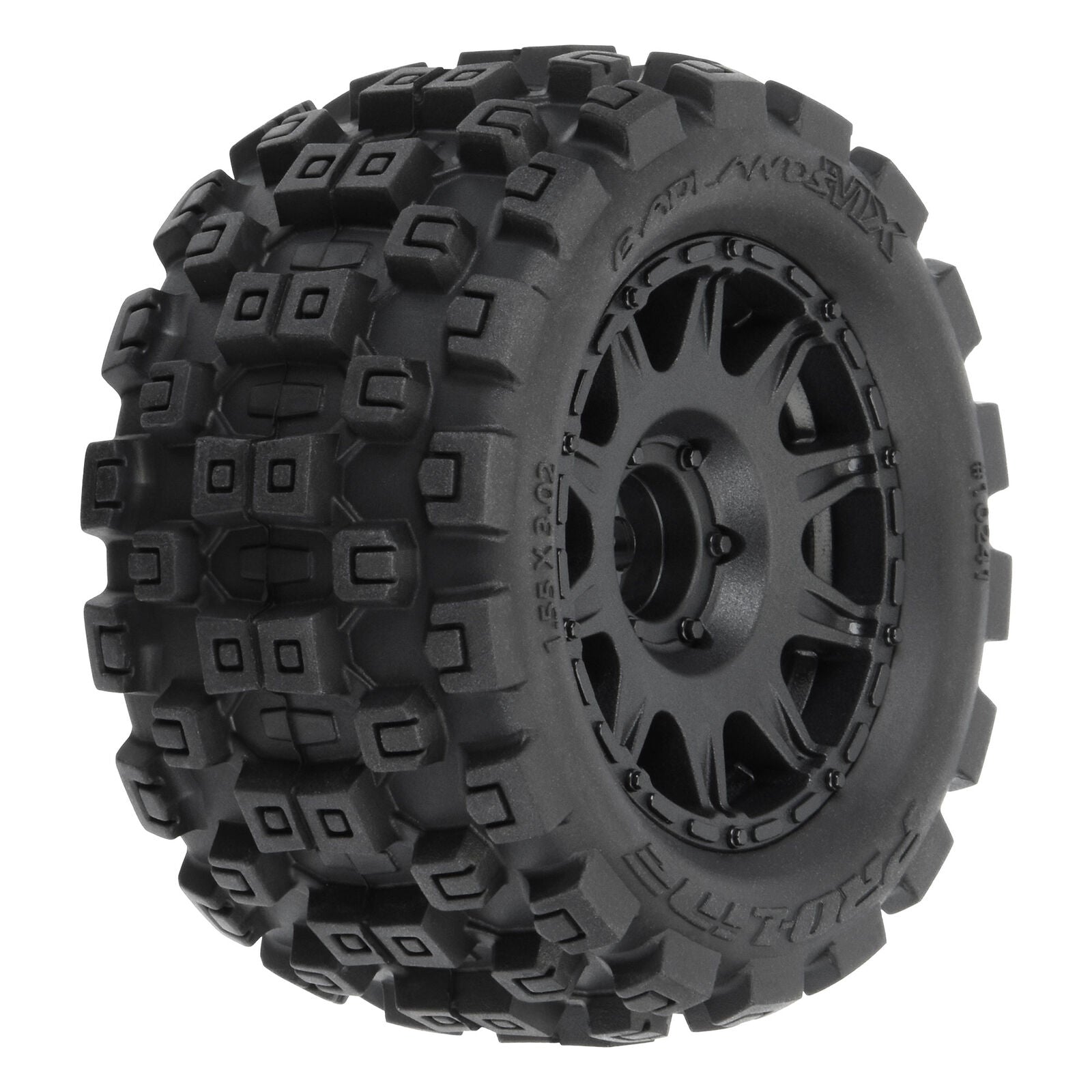 Proline Tires  Badlands MX + Raid Black 1.85" wheels (x4) Granite Grom PRO1024110