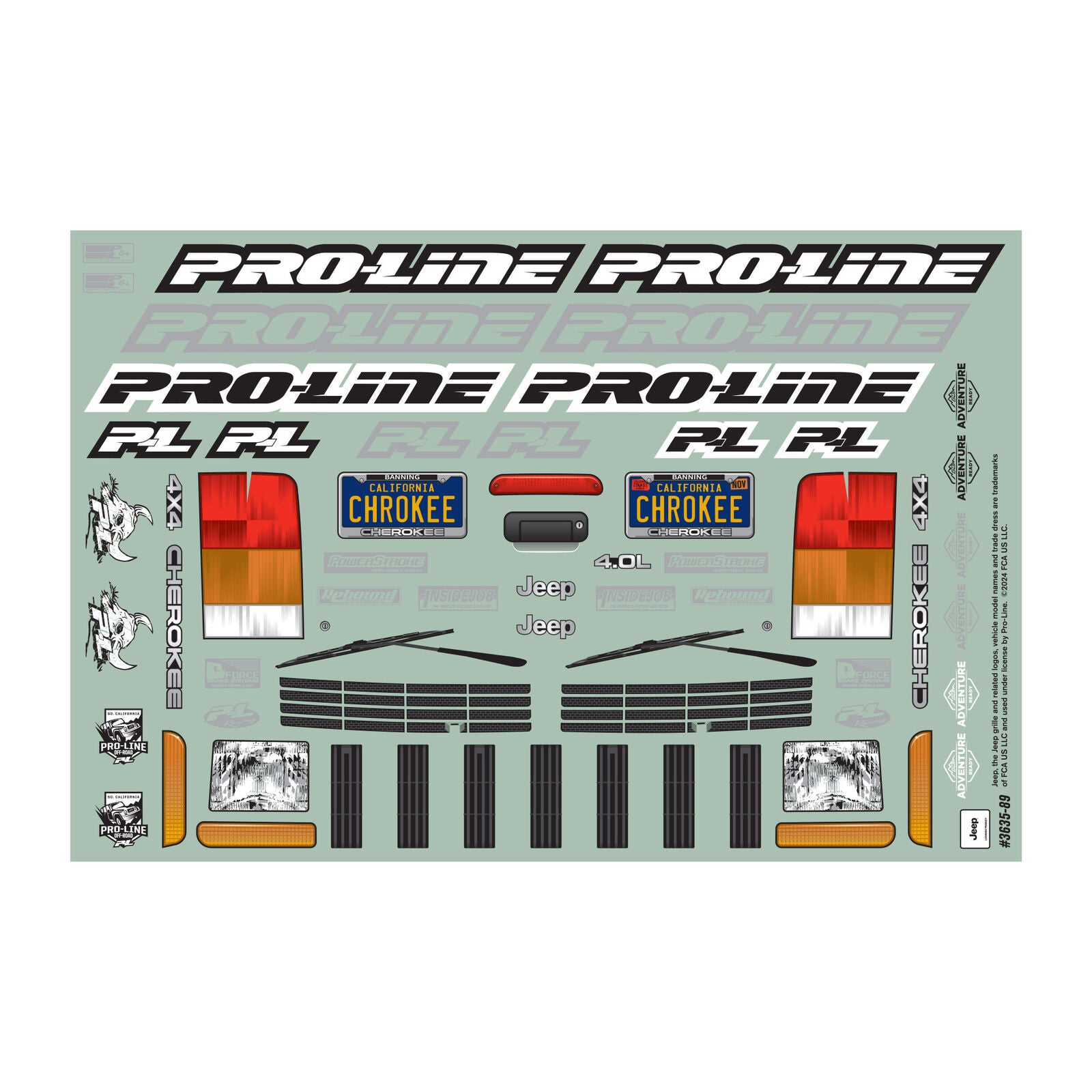 Proline Karosserie Jeep Cherokee 2001 313mm Unlackiert PRO363500