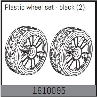 Absima Wheel Black (x2) Touring Car 1/16 1610095