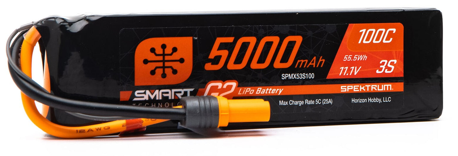 Spektrum Smart lipo battery 11.1v 5000mah 100C IC5 Smart G2 SPMX53S100