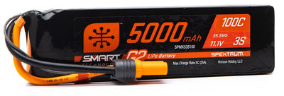 Spektrum Accu lipo Smart 11.1v 5000mah 100C IC5 Smart G2 SPMX53S100