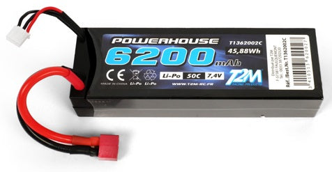 T2M Accu Li-po 7.4V 2S 6200mAH 50C T1362002C T1362002C