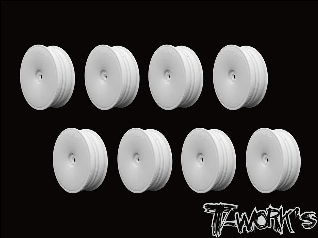 T-Work's Front Slim 2wd 2.2" 12mm White Rims (x8) TE-218-D-8