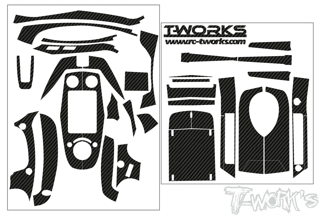 T-Work's Skin 3D carbone pour FLYSKY GT-5 (la planche) TS-076